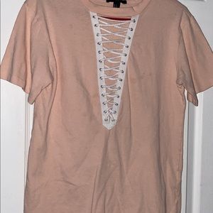 Deep cut pink tshirt